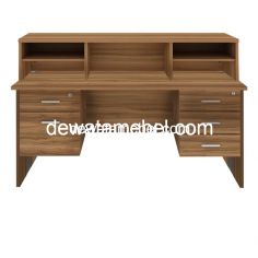 Meja Kantor Ukuran 160 - MD 1675 + MD H02 + MD H03 + MD RC 160 / Teakwood